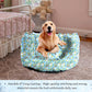 Ultramarine Green Ultra-Comfort Plush Lounger with Anti-Slip Base Dog Bed
