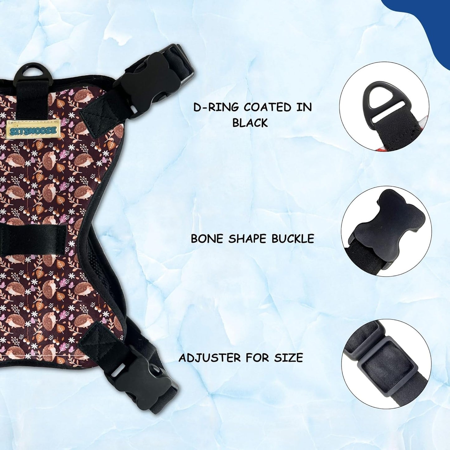 Brown No-Pull/No Choke Comfortable Dog Vest Harness | Adjustable Soft Padded Vest for Dogs