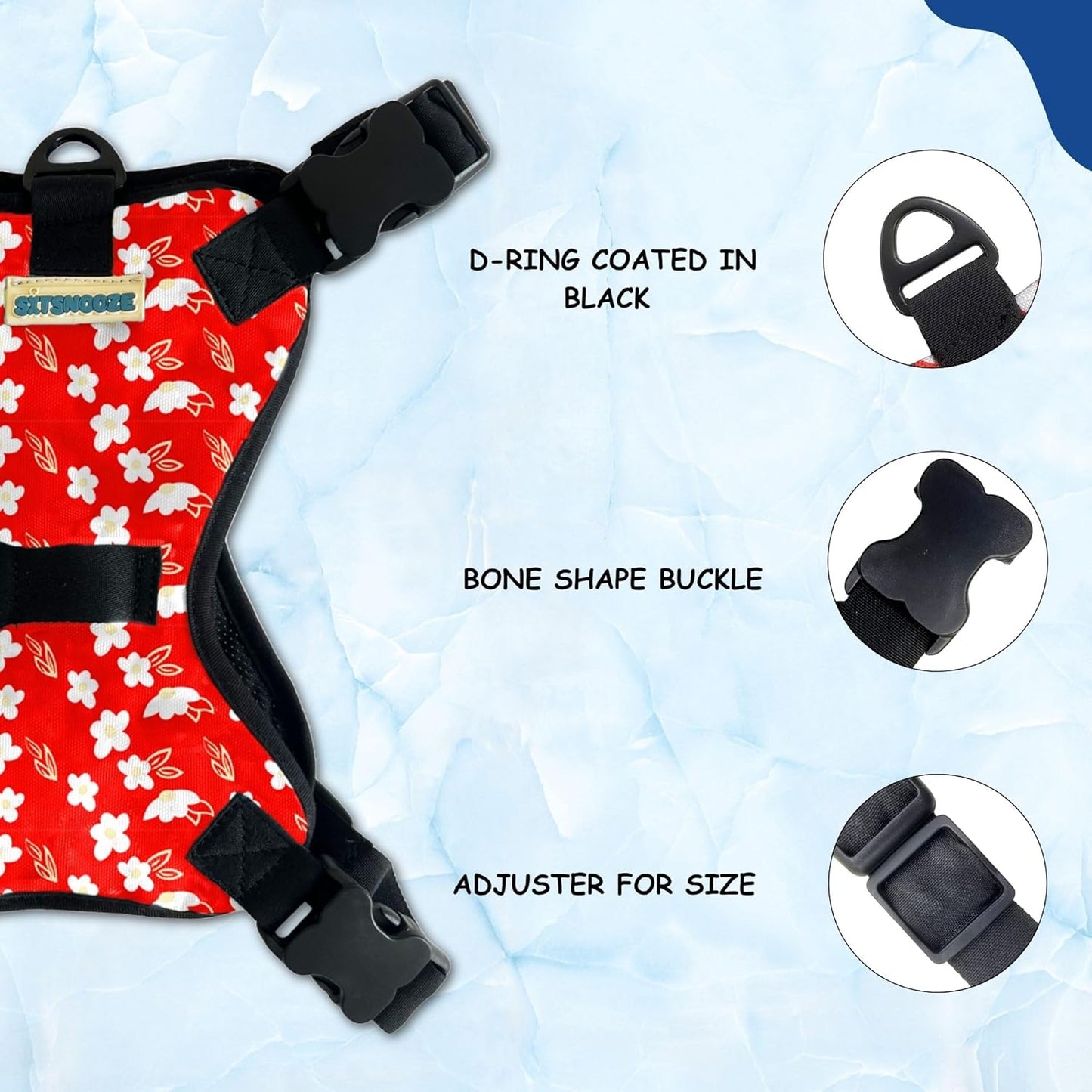 Flora Printed No-Pull/No Choke Comfortable Dog Vest Harness | Adjustable Soft Padded Vest for Dogs