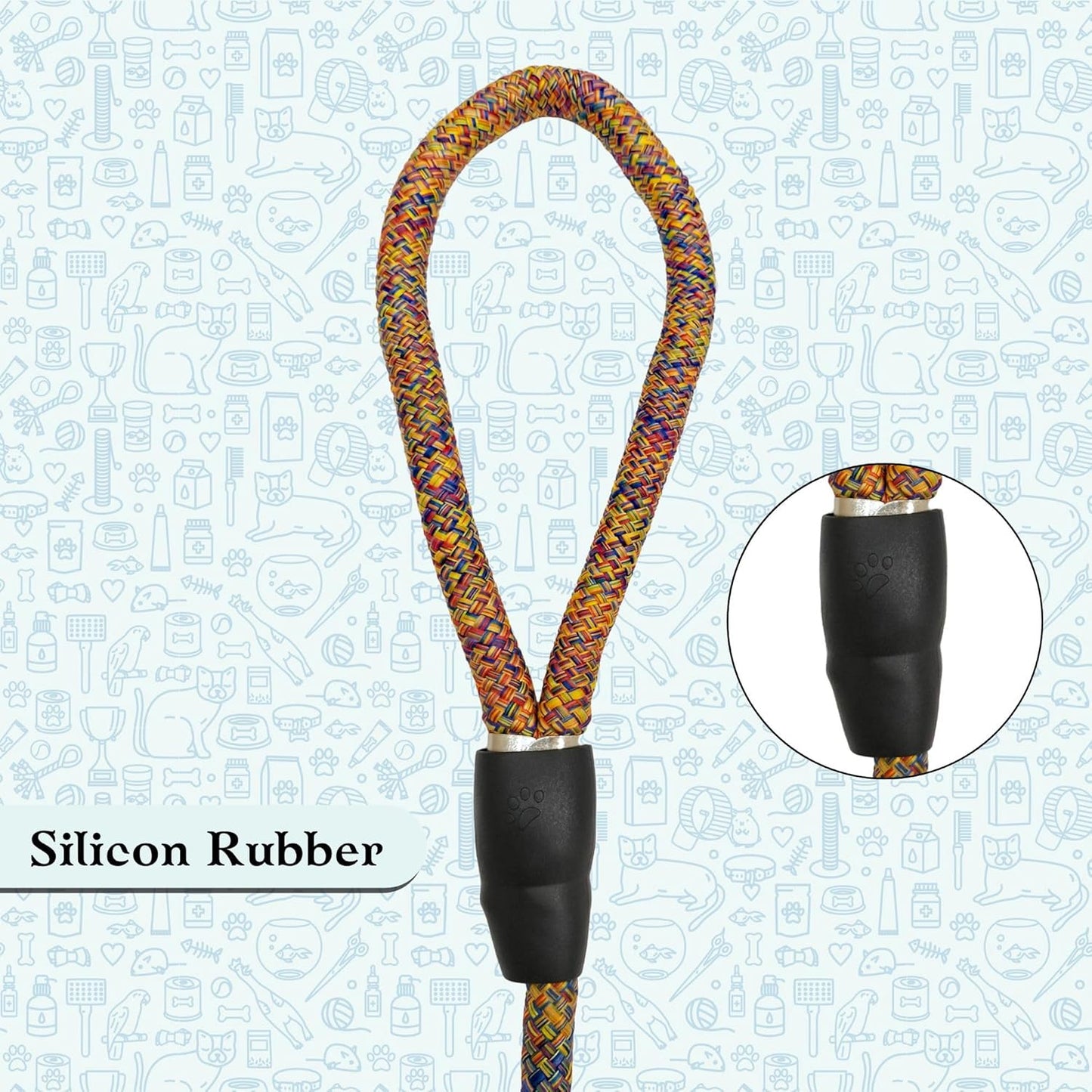 Multicolor Heavy Duty Nylon Dog Leash with Anti Slip Padded Handle