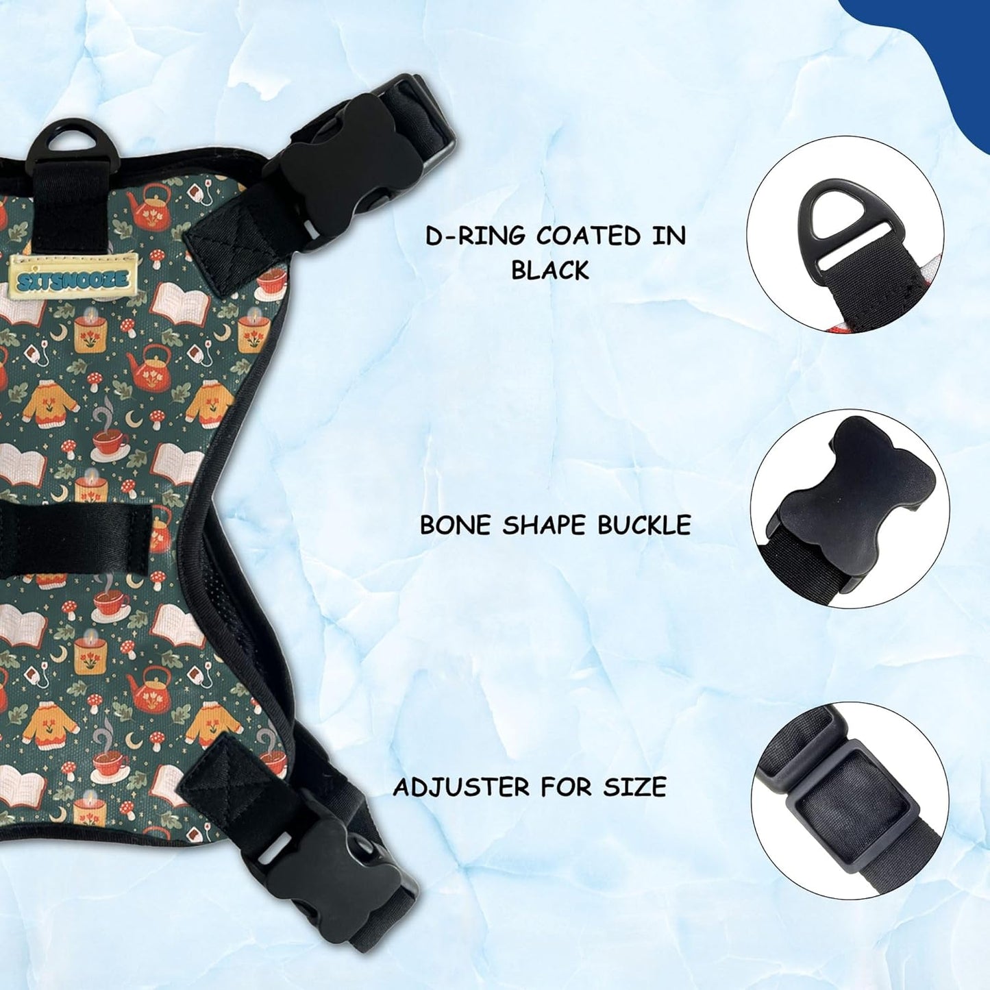 Green Book Print No-Pull/No Choke Comfortable Dog Vest Harness | Adjustable Soft Padded Vest for Dogs