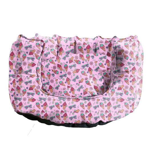 Party Pink Ultra-Comfort Plush Lounger with Anti-Slip Base Dog Bed