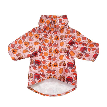 Peach Printed Velvet Shirt for Dog | Soft and Warm
