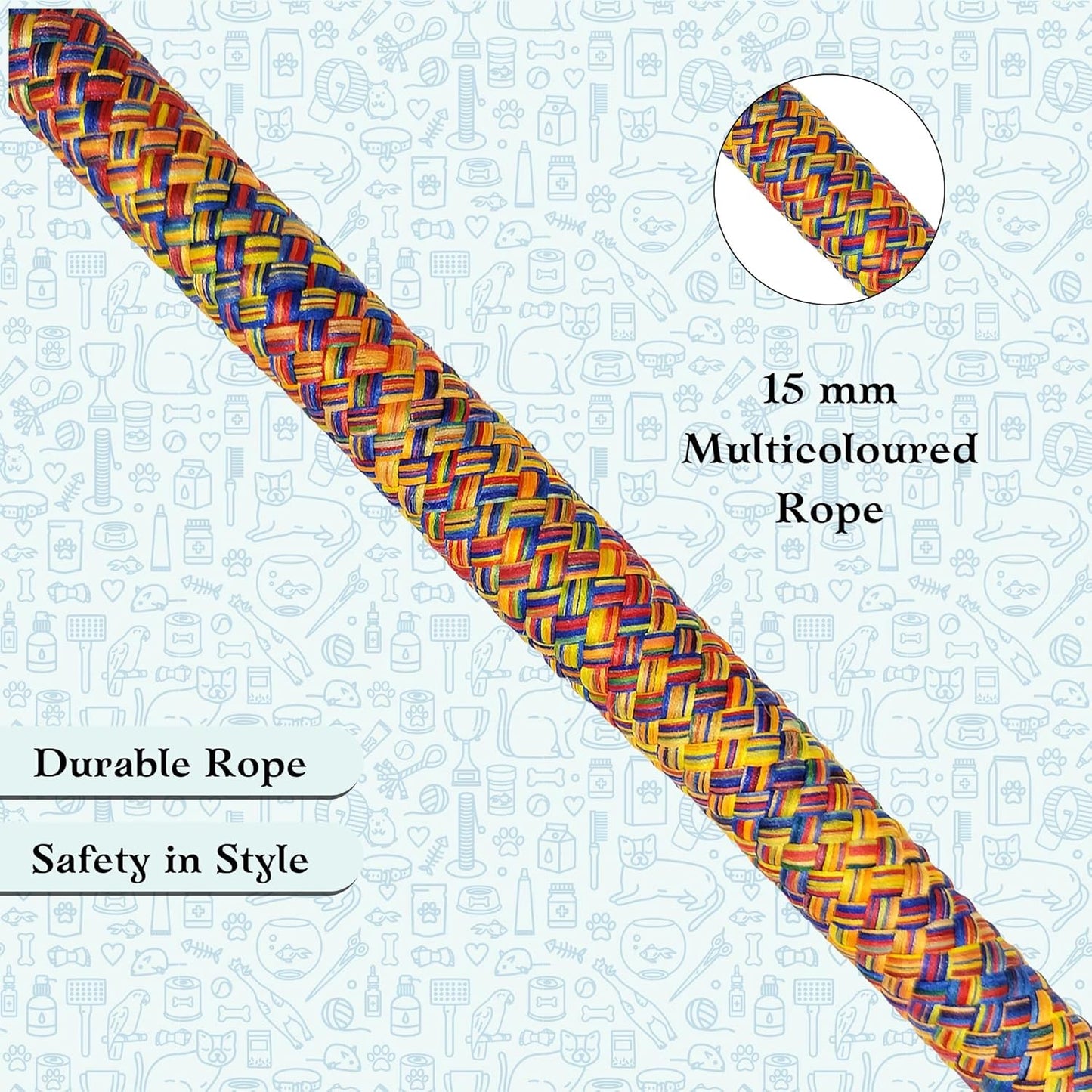 Multicolor Heavy Duty Nylon Dog Leash with Anti Slip Padded Handle