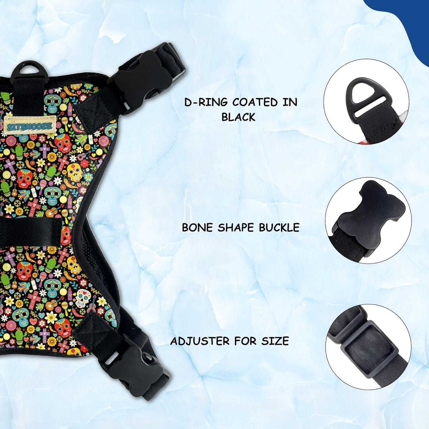 Black No-Pull/No Choke Comfortable Dog Vest Harness | Adjustable Soft Padded Vest for Dogs