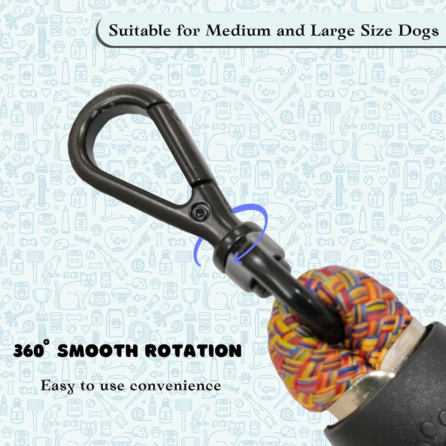 Multicolor Heavy Duty Nylon Dog Leash with Anti Slip Padded Handle