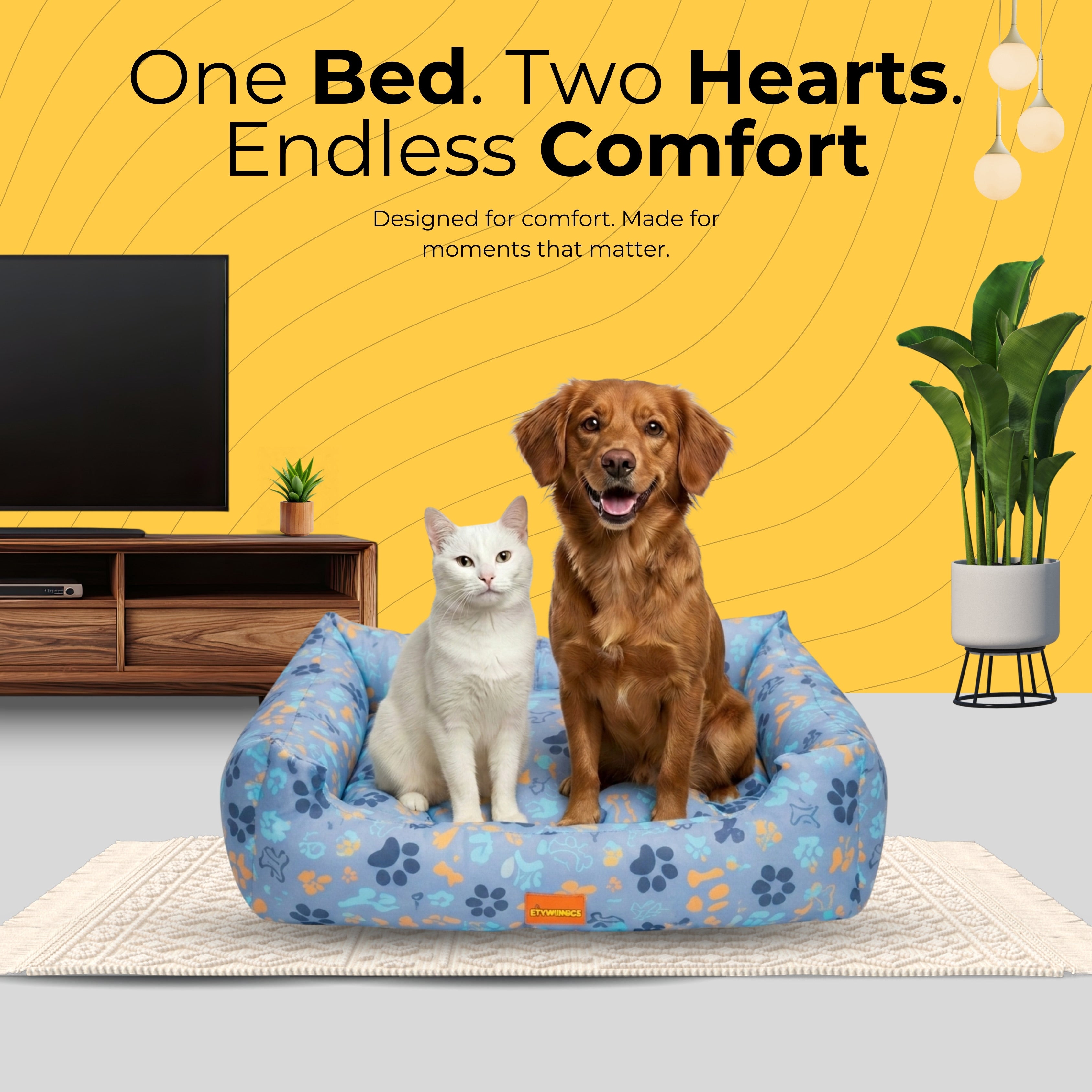 ComfortNest Funky Paw Print Bed