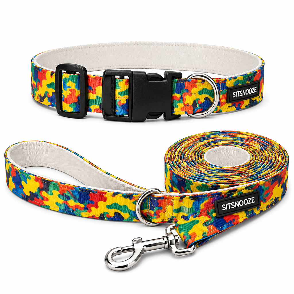 SplashCamo Collar & Matching Leash
