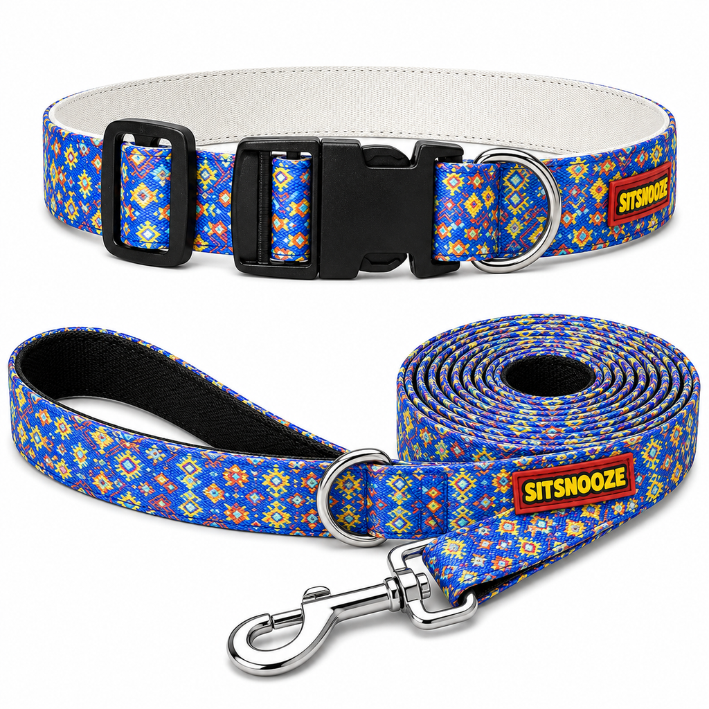 Artisan Blue Collar & Matching Leash