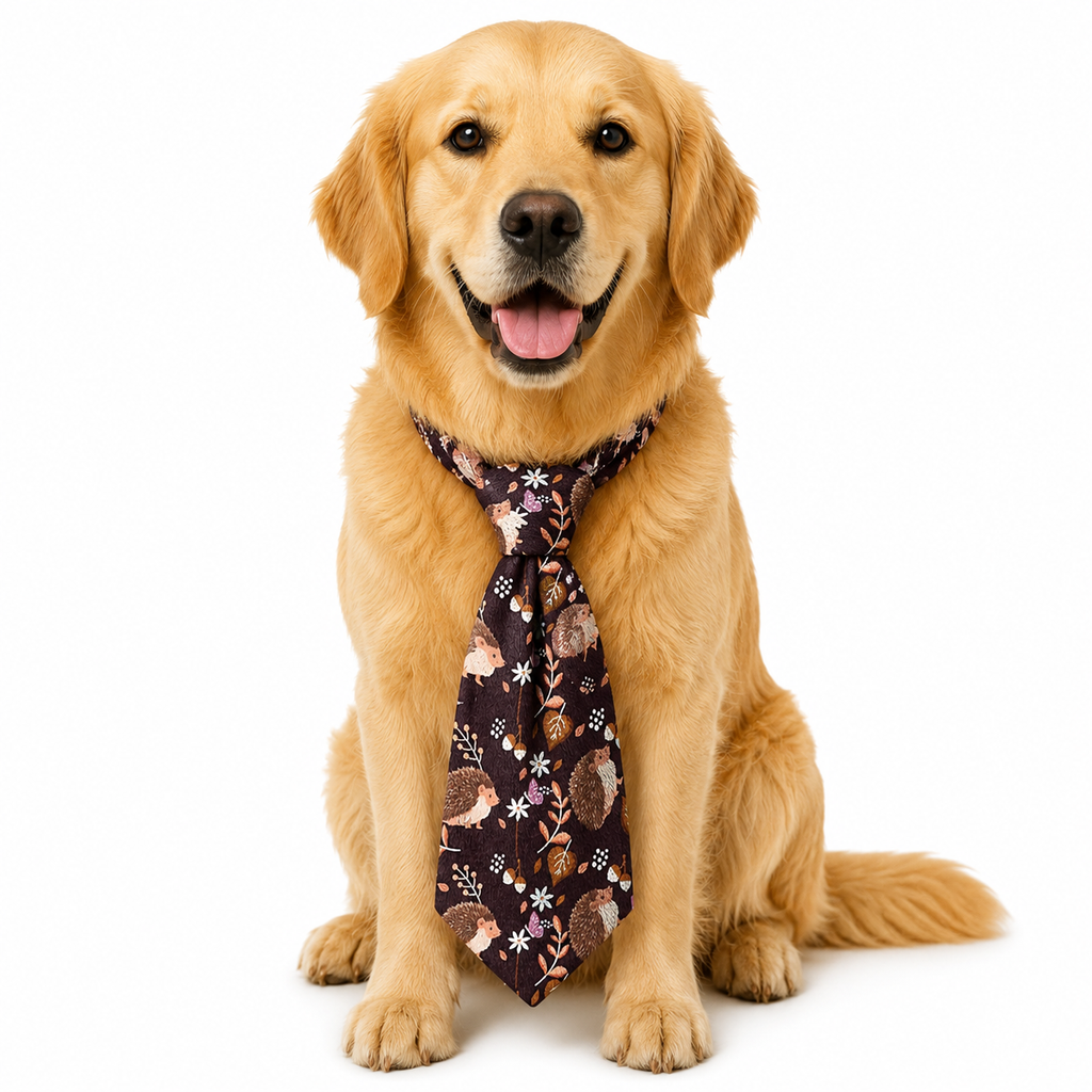 Hedgehog Garden Printed Tie