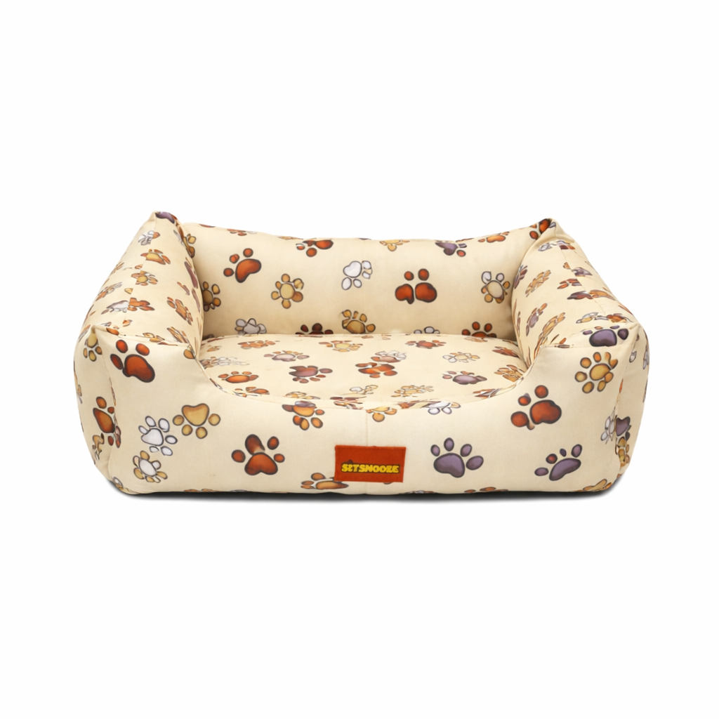 ComfortNest Honey Paw Print Bed