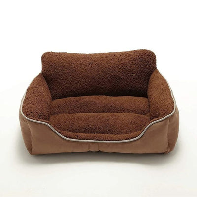 Brown Bolster Orthopedic Pet Sofa Bed
