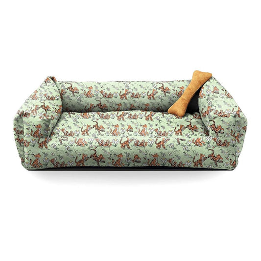 Light Green Plush Lounger Dog and Cat Bed
