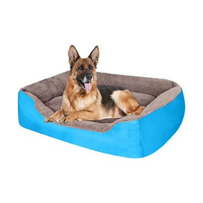Sky Blue Rectangle Shape Extra Soft Orthopedic Dog Bed